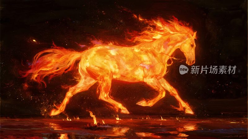 奔跑的火焰骏马