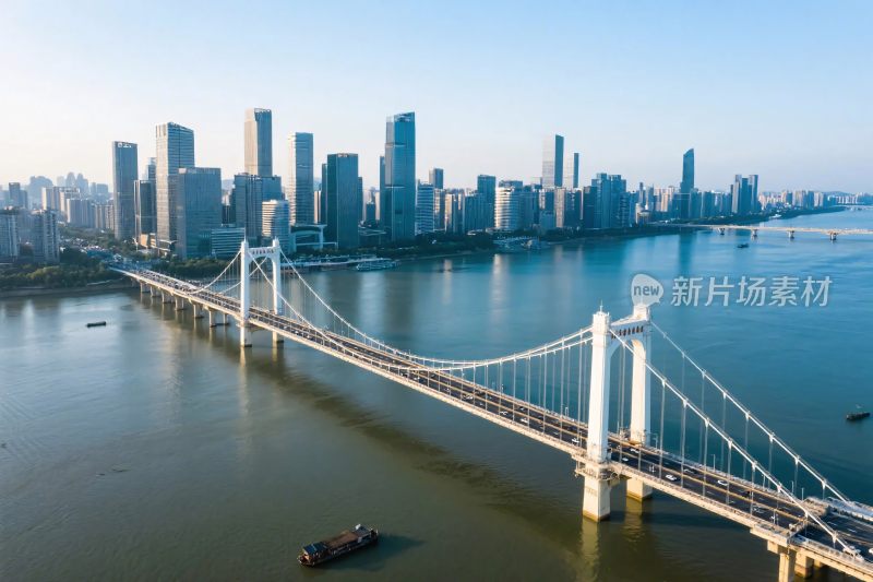 城市跨江桥梁风光