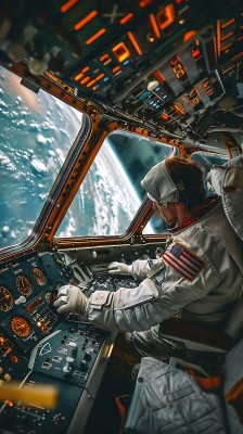 宇航员操作飞船地球美景尽收眼底 宇航员操作飞船地球美景尽收眼底