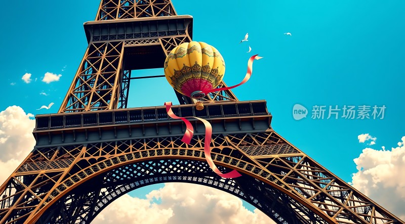 埃菲尔铁塔上的热气球之旅