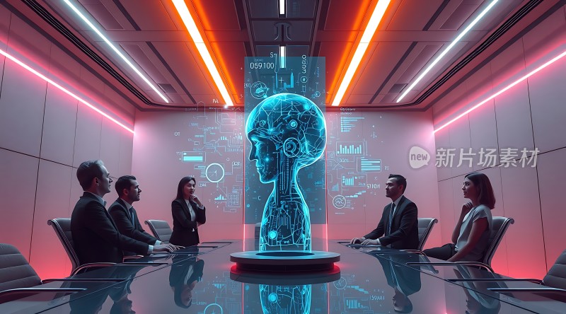 智能会议室里的头脑风暴会议