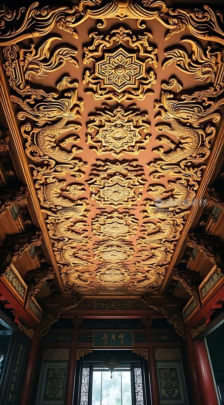 金碧辉煌的天花板精美绝伦的建筑细节