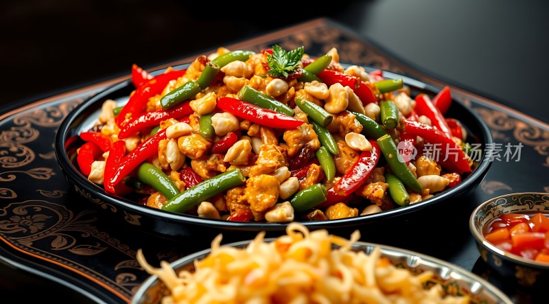 香辣鸡丁配花生米