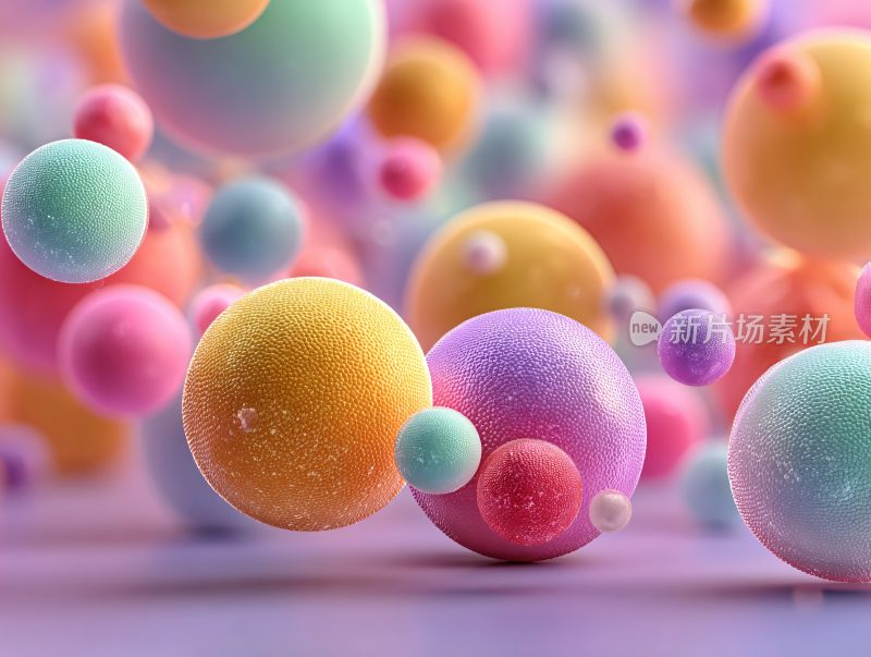 多彩立体圆球画面