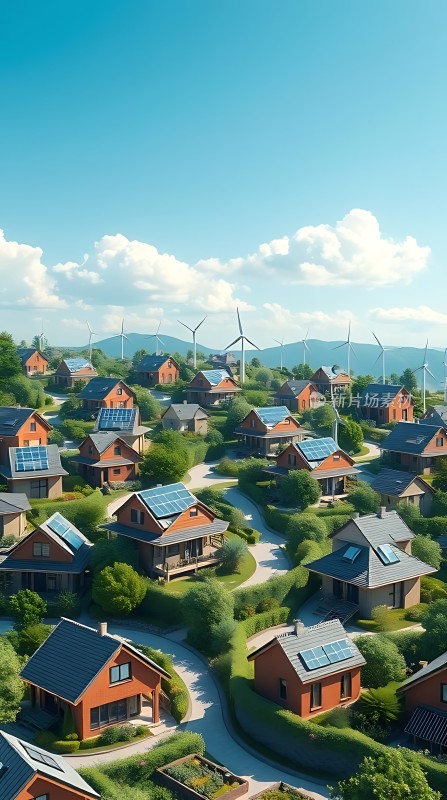 绿色家园太阳能与风能和谐共存