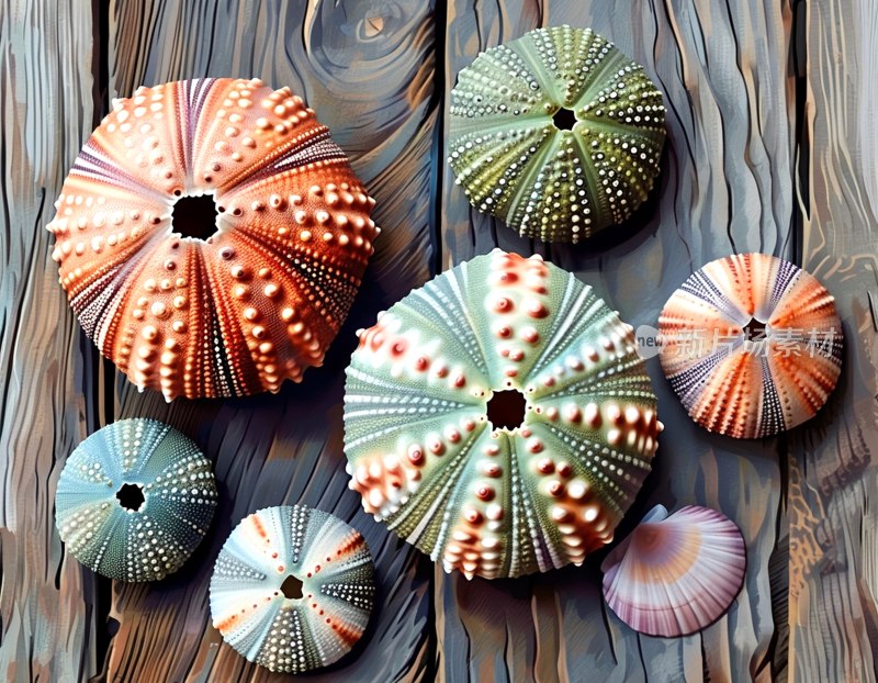 海胆壳装饰背景