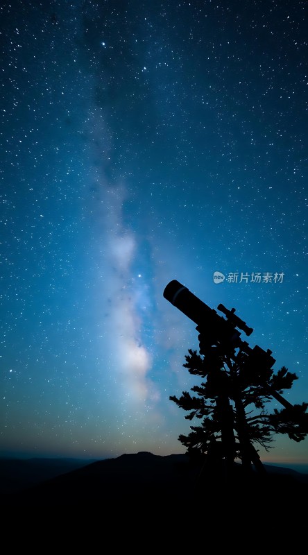夜空下的望远镜探索宇宙奥秘