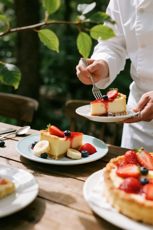 户外甜点美食展示