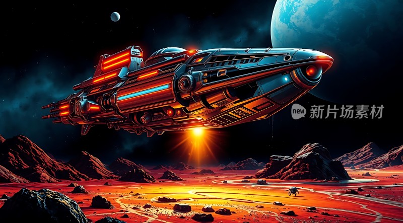 星际探索未来飞船与外星地貌