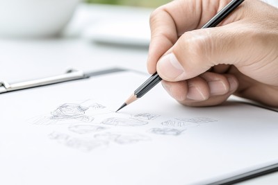 手绘创作中的铅笔笔触画面 手绘创作中的铅笔笔触画面