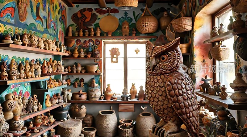 陶艺工坊木雕猫头鹰与多彩陶瓷的世界