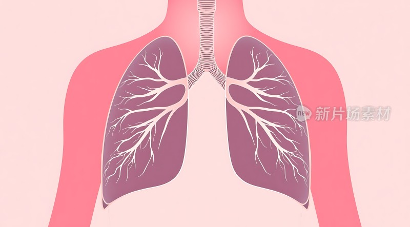 肺部的呼吸系统示意图