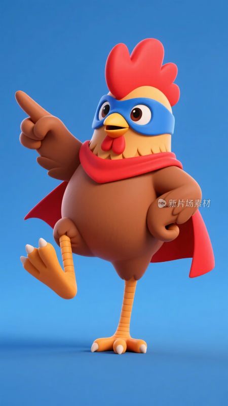 卡通超级英雄小鸡形象