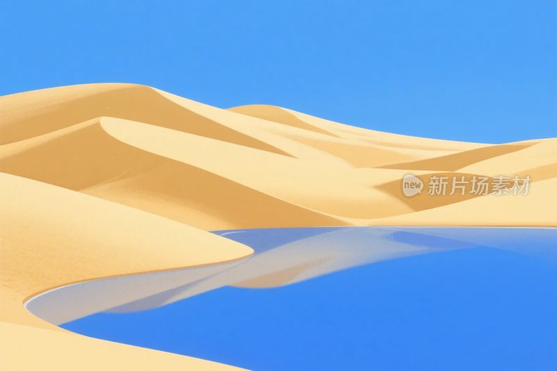 沙漠水洼插画