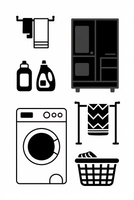 洗衣相关图标插画
