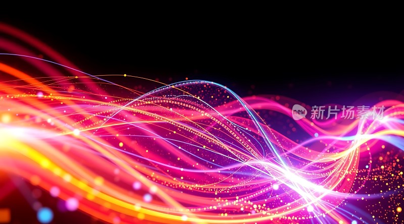 彩色光束交织的炫彩世界