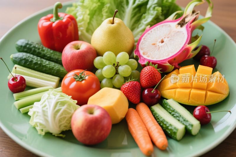 果蔬丰富摆盘图