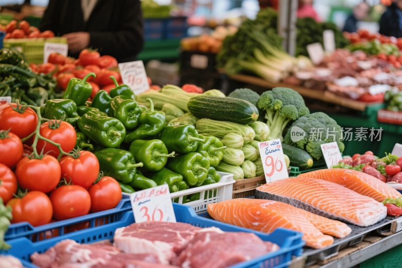 农贸市场新鲜食材摊位