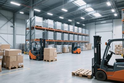 仓库货物叉车场景 仓库货物叉车场景