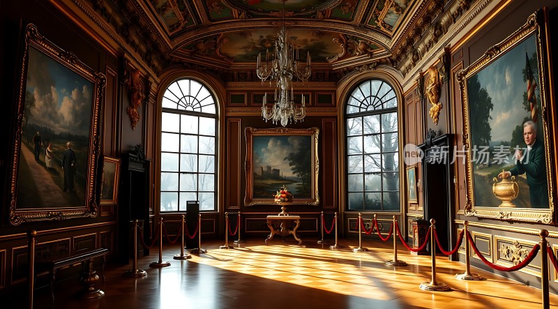 艺术殿堂古典画作与华丽装饰的完美结合