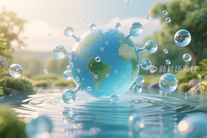 地球水泡环保插画