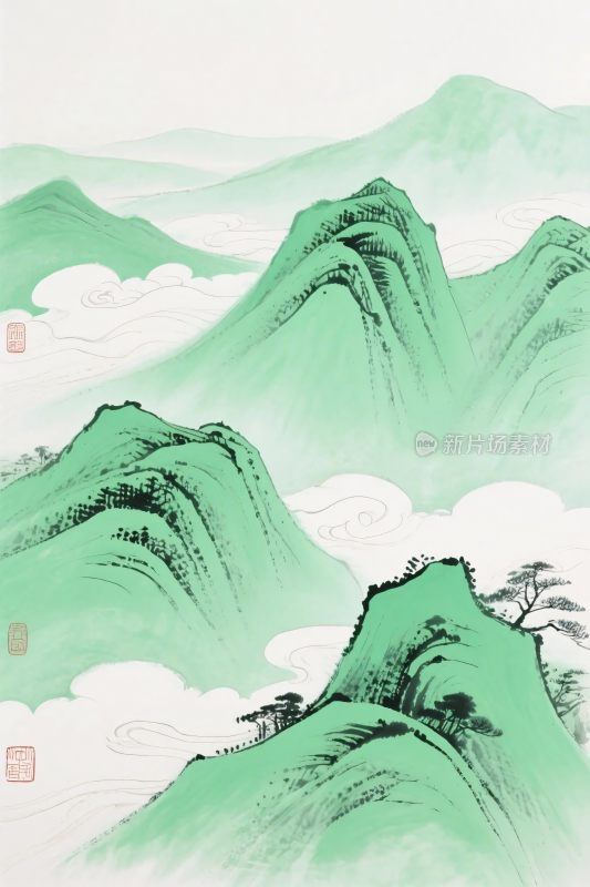 山水国画水墨画