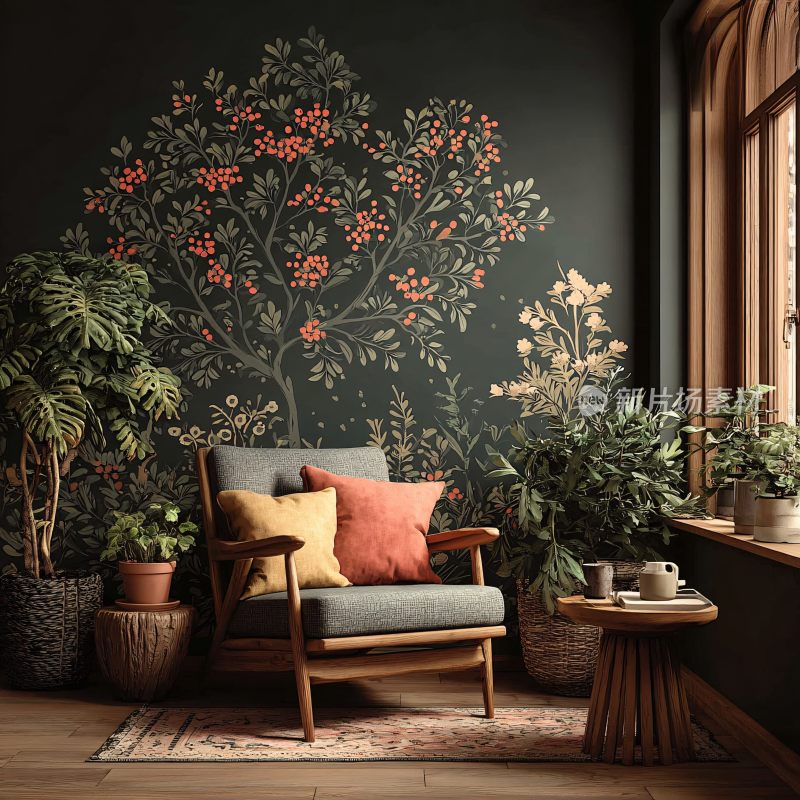 室内绿植装饰的温馨角落