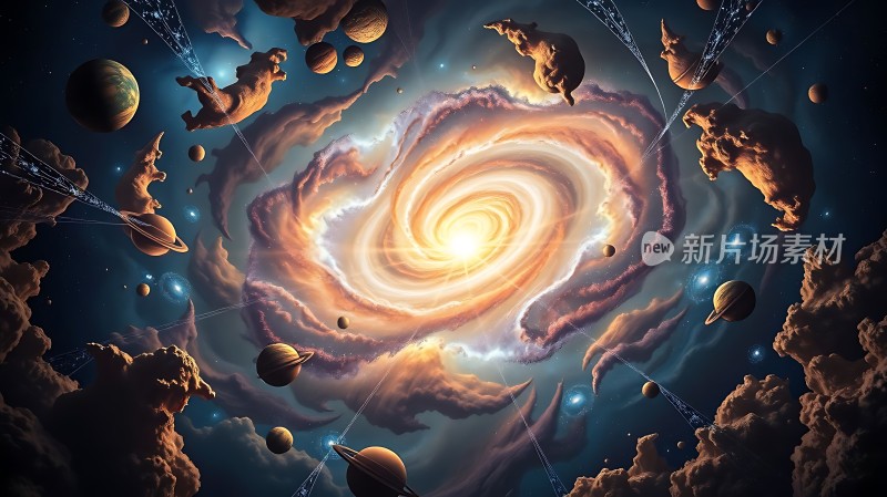 宇宙奇观星云与行星的奇幻之旅