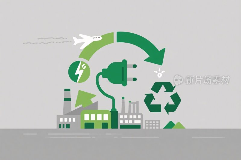 绿色循环经济插画