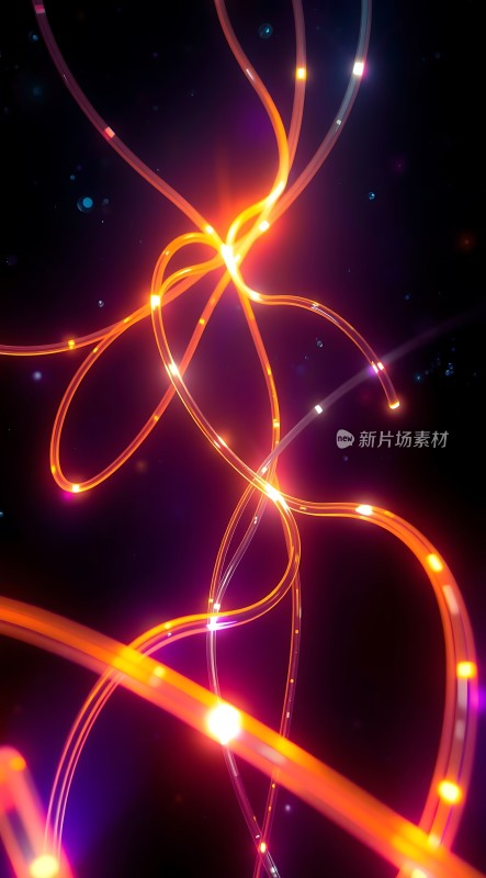 光之舞交织的光彩线条