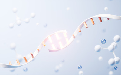 生物科技概念DNA基因3D渲染