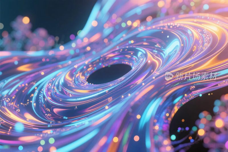 炫彩流动的抽象光影图案