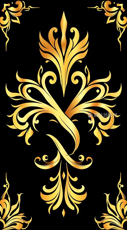 金色华丽花纹图案