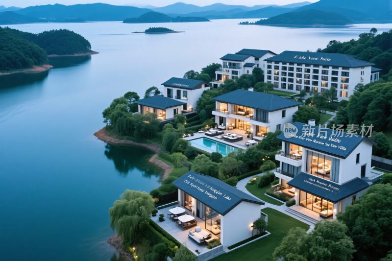 湖景高端住宅景观图