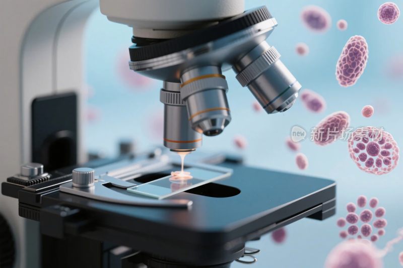 显微镜下微生物观测场景