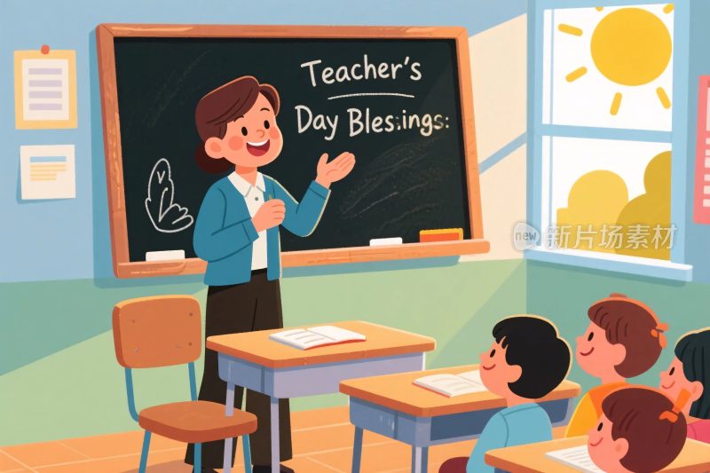 教师节课堂插画