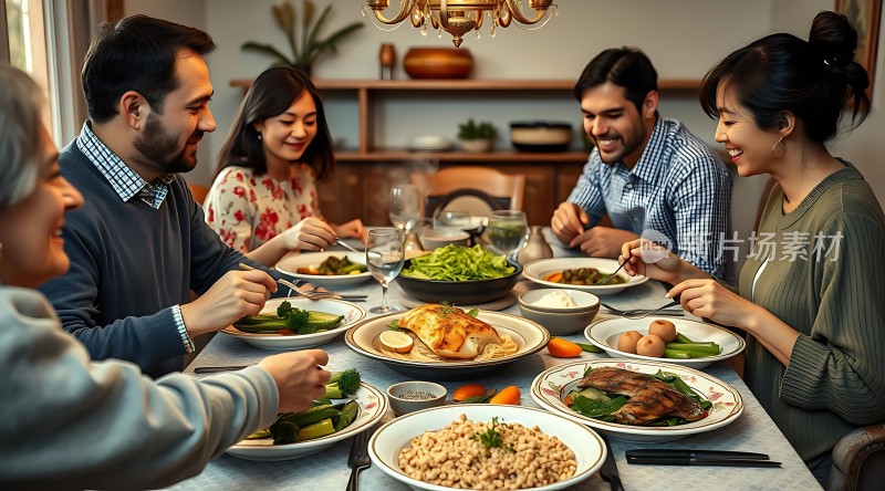 家庭聚餐温馨时刻