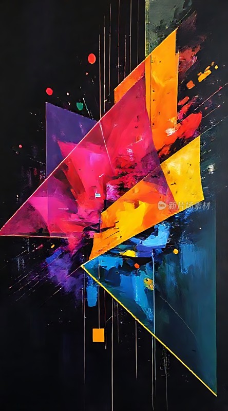 多彩几何抽象艺术