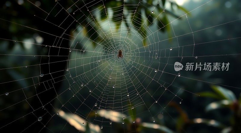 晨露中的蛛网