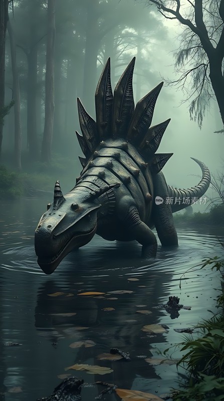 恐龙出没神秘森林中的神秘生物