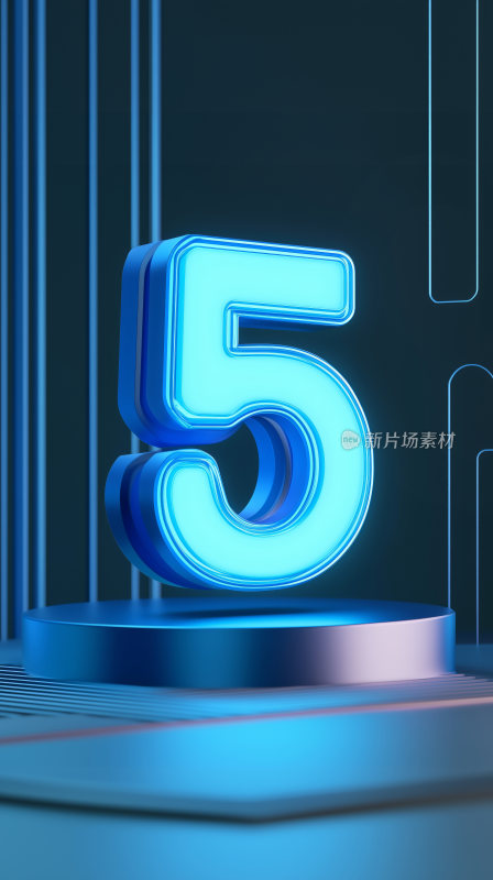 科技感数字5倒计时海报背景