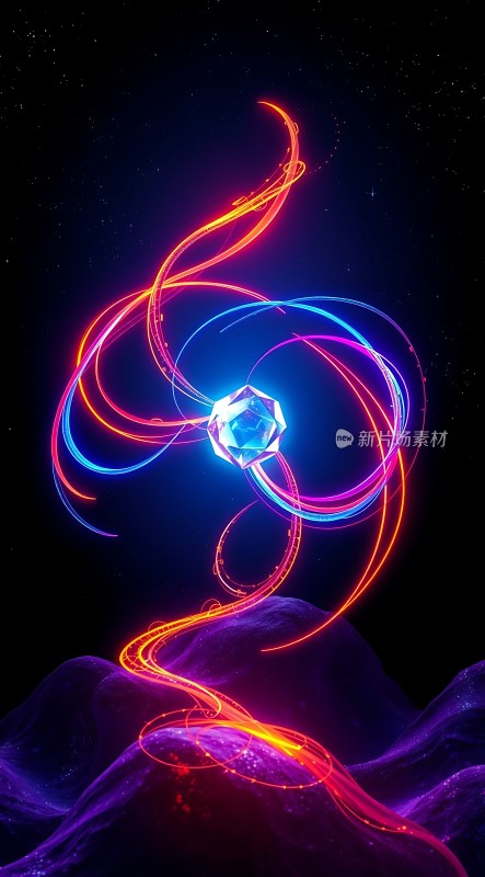 神秘宝石与多彩光轨