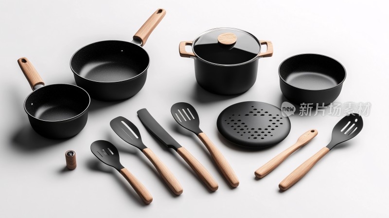 厨房锅具与厨具组合展示