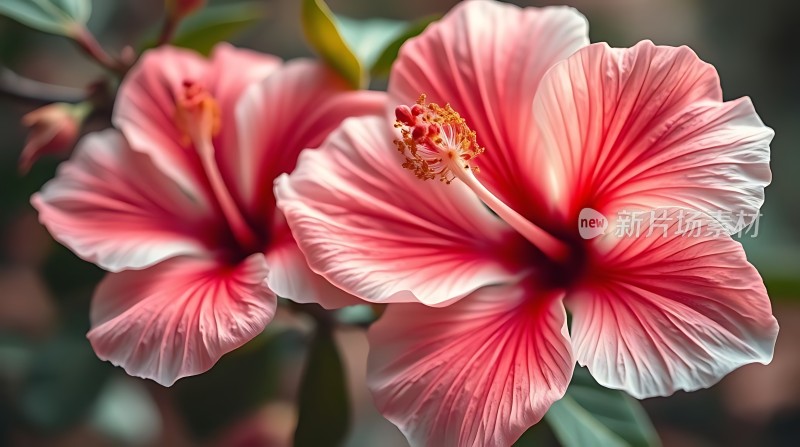 粉红花瓣绽放展现自然之美