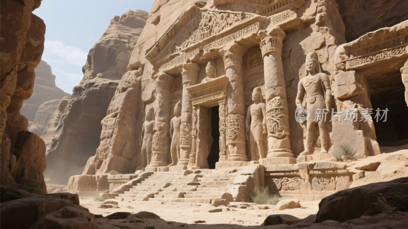 古老石窟遗迹景观