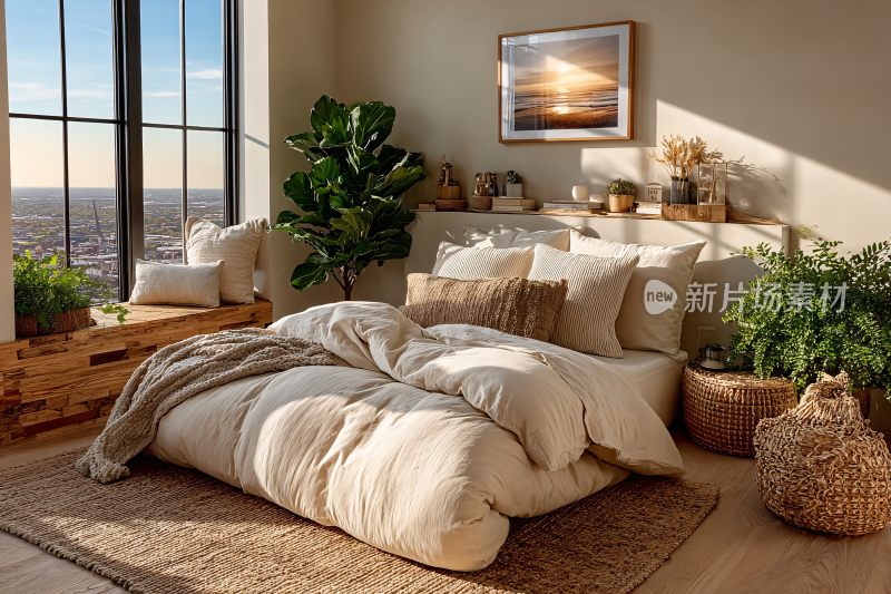 温馨舒适的卧室室内场景