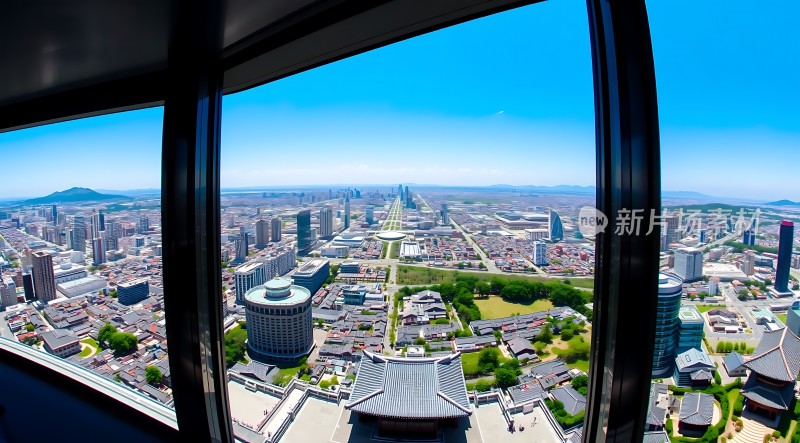 俯瞰城市全景古今交融现代与历史建筑交相辉映