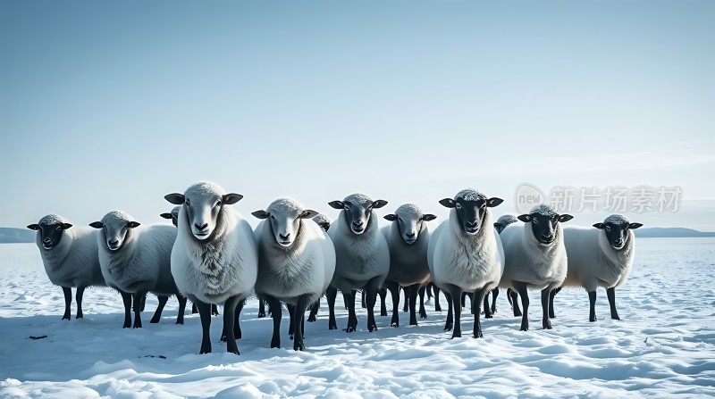 雪地羊群