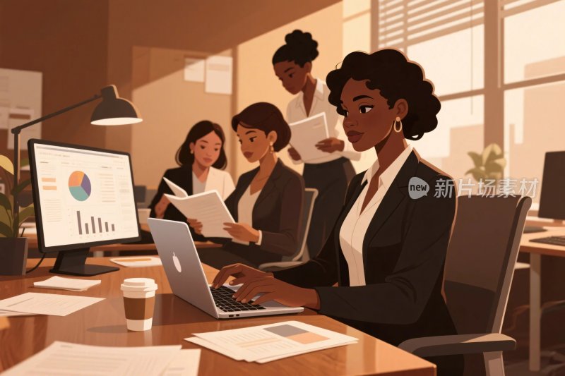 办公室商务办公插画