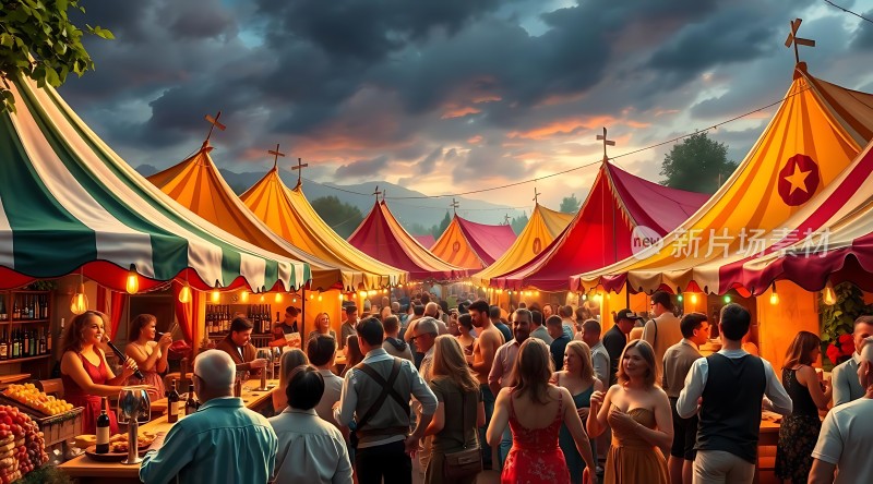 夜幕下的集市狂欢